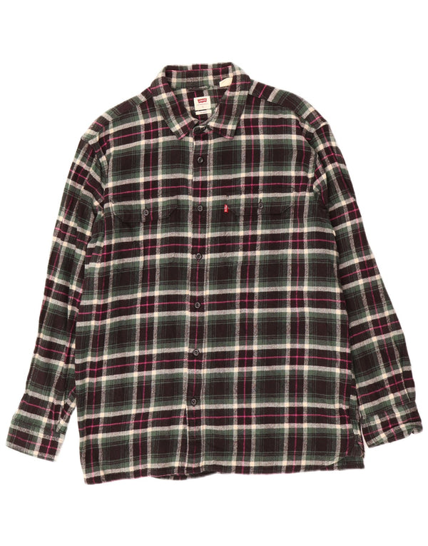 Levi's Camicia da uomo in flanella dalla vestibilità rilassata, in cotone a quadri multicolore grande