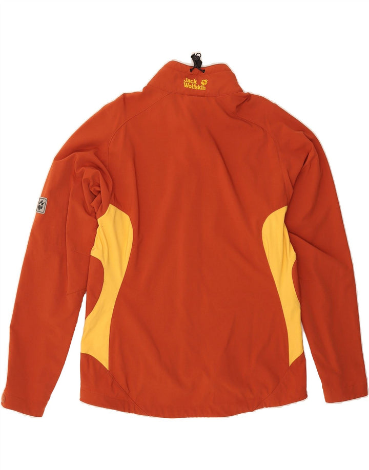 JACK WOLFSKIN Womens Rain Jacket UK 14/16 Large Orange Colourblock Vintage Jack Wolfskin and Second-Hand Jack Wolfskin from Messina Hembry 
