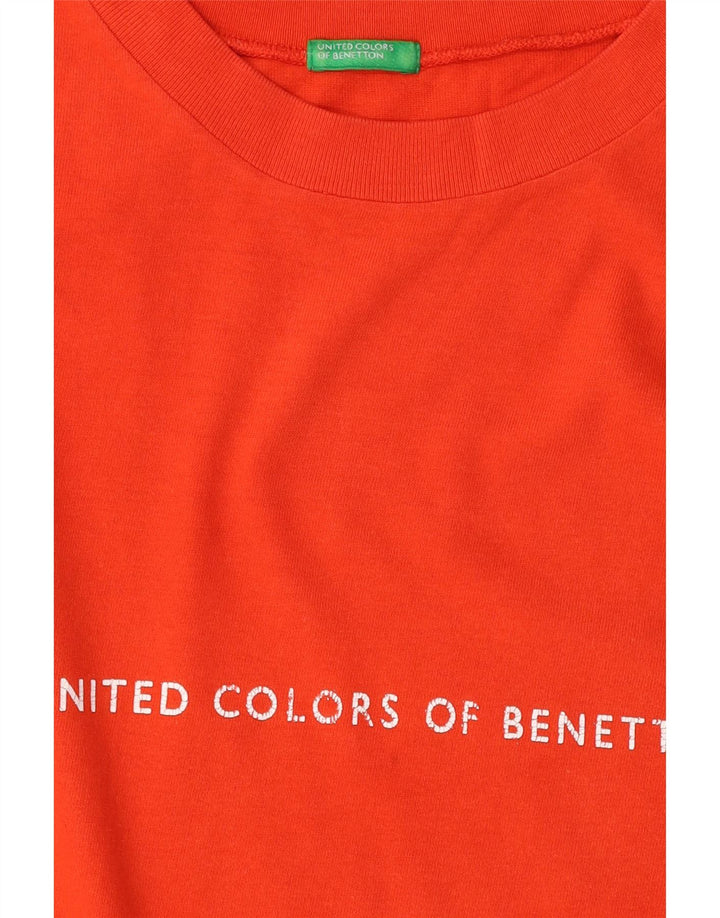 T-shirt grafica da uomo Benetton Top Large arancione