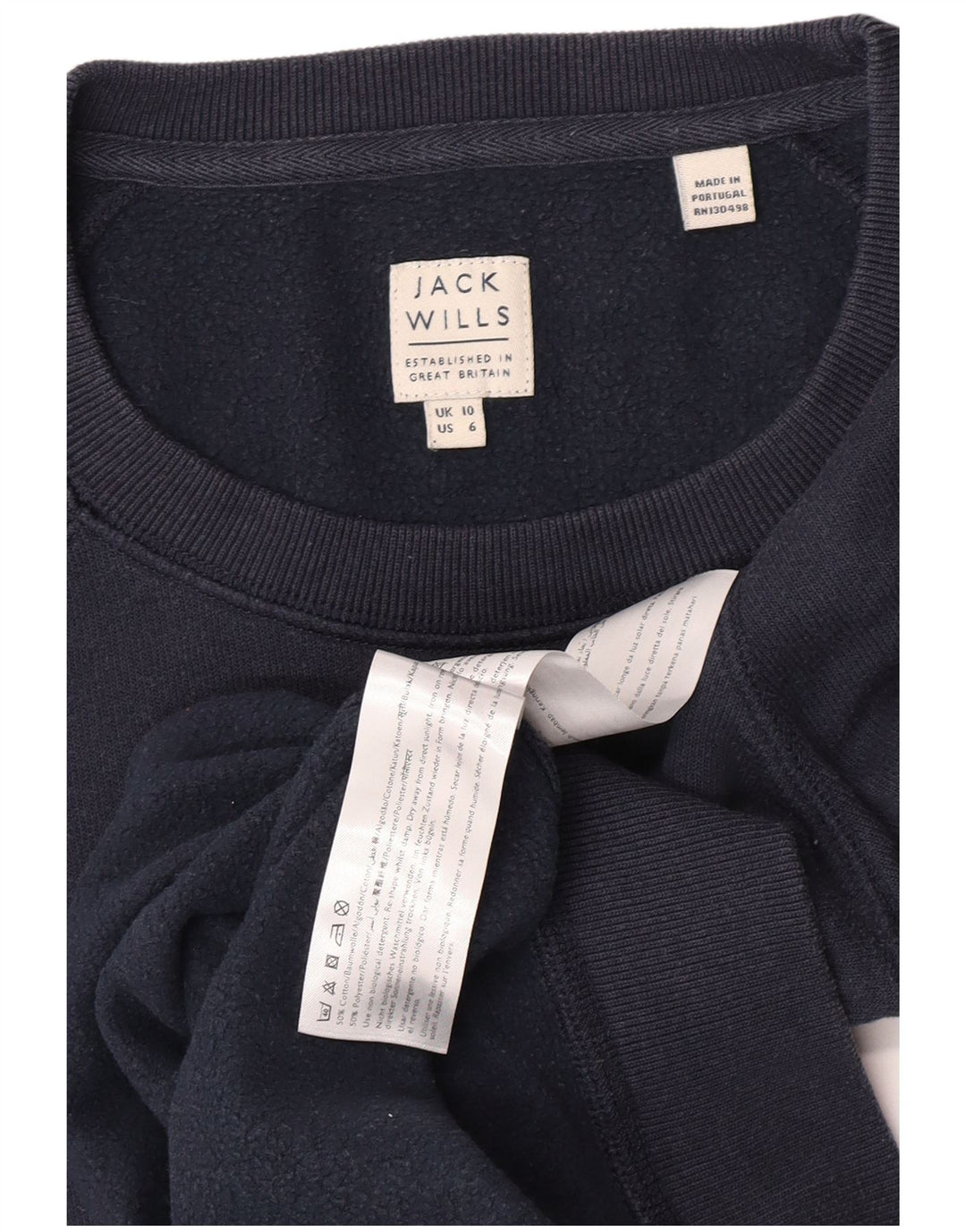 Felpa da donna Jack Wills UK 10 Small Cotone blu navy