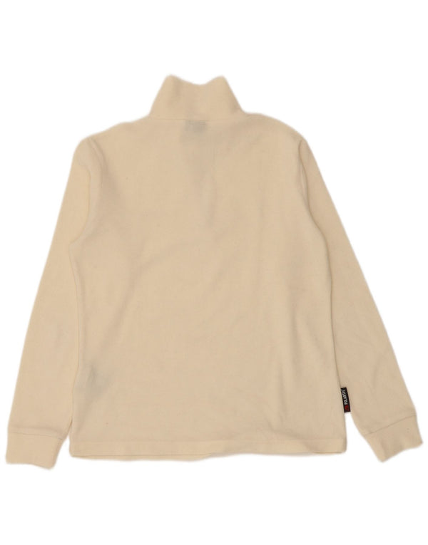 Maglione in pile da donna con collo e zip Invicta UK 14 poliestere bianco sporco medio