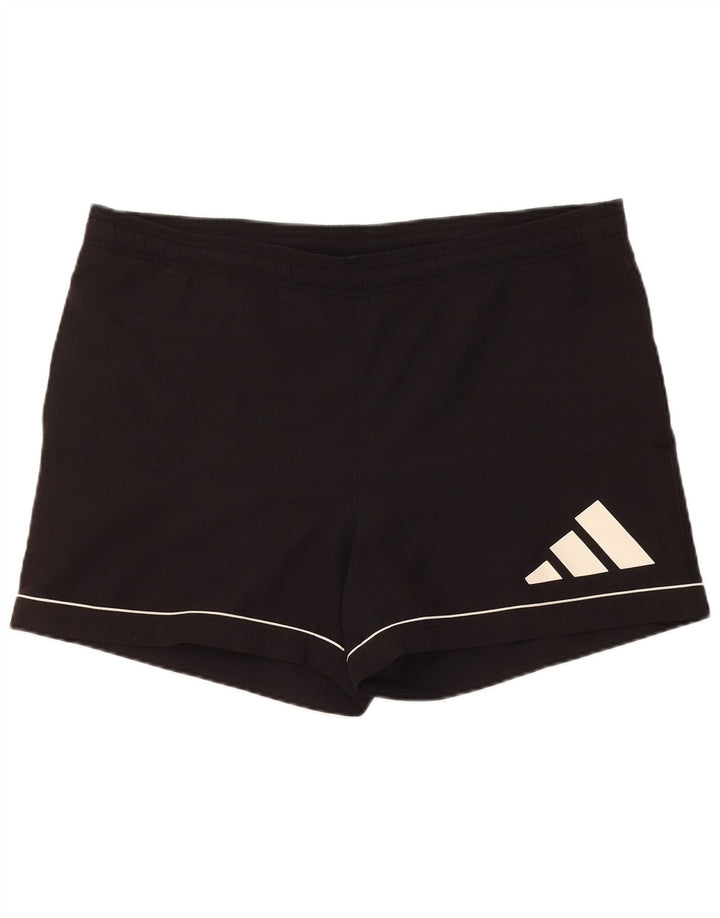 Pantaloncini da bagno da uomo Adidas medi neri in poliestere