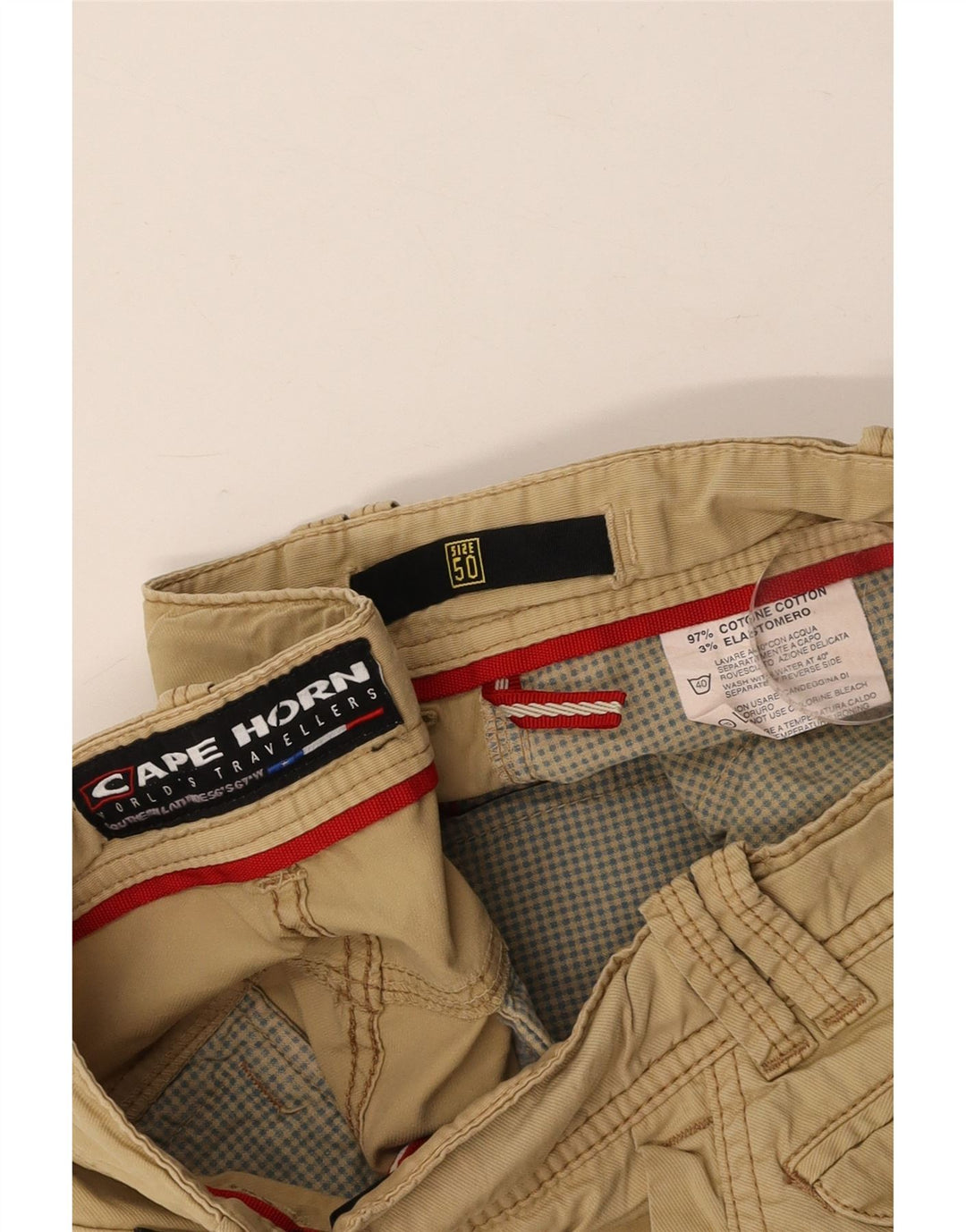 Pantaloncini chino da uomo CAPE HORN IT 50 Large W36 Cotone Beige