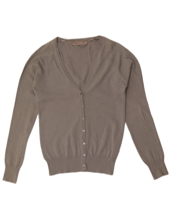 Maglione cardigan da donna Zara UK 6 XS cotone grigio