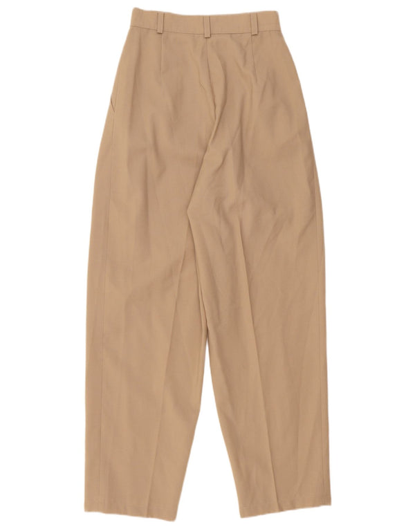 Pantaloni casual con ancoraggi a vita alta da donna vintage IT 36 XS W25 L29 Beige