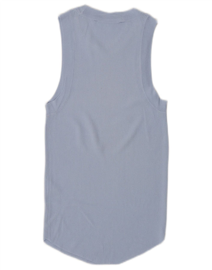 Canotta da donna Zara UK 12 in viscosa blu medio
