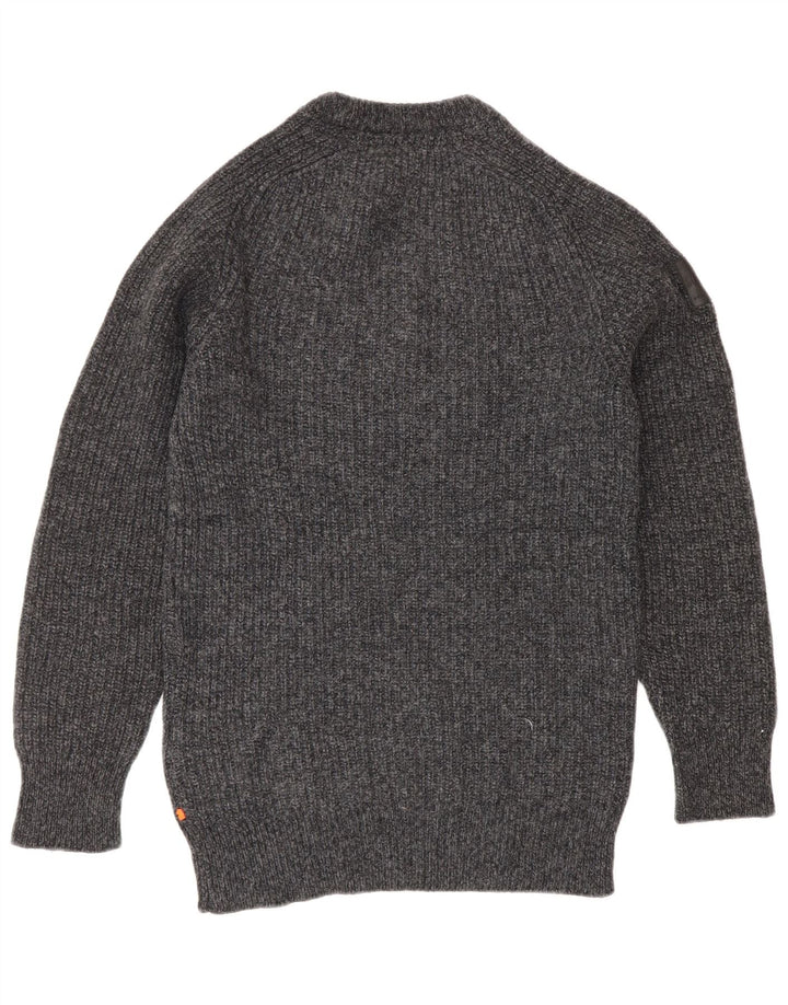 Maglione da donna girocollo Superdry in lana grigia piccola
