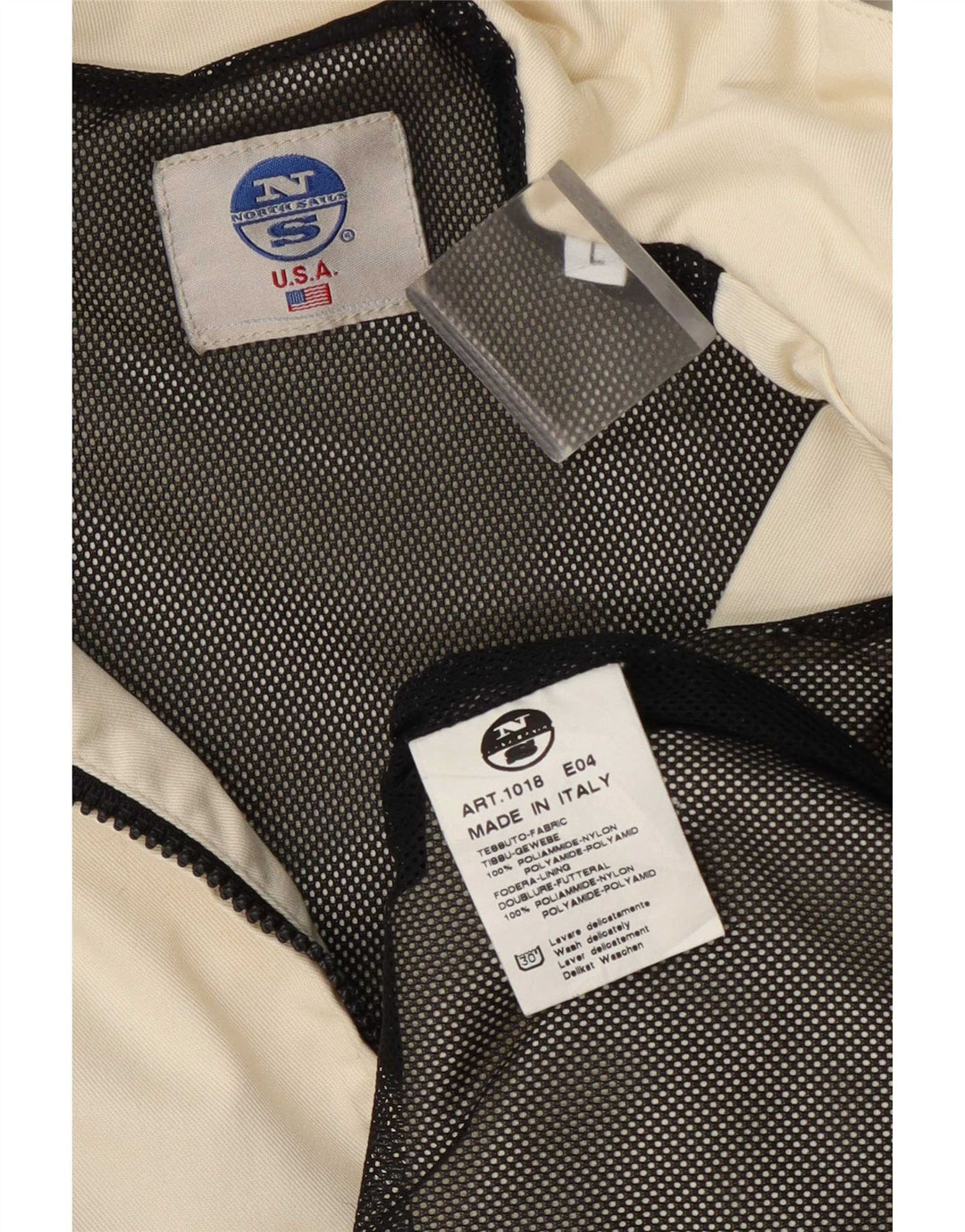 Giacca antipioggia da uomo North Sails UK 40 Large in poliammide bianco sporco