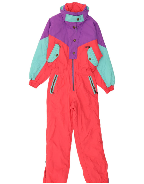 Tuta da sci vintage da donna IT 42 Medium multicolore Colourblock