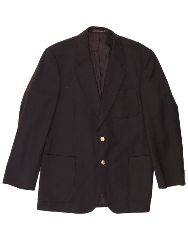 Giacca blazer a 2 bottoni da uomo Marks & Spencer UK 42 grande poliestere blu navy