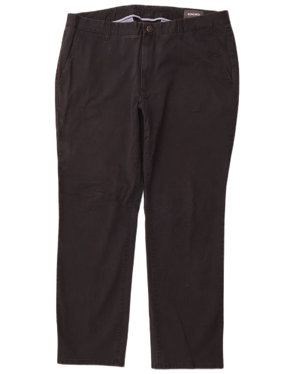 Pantaloni chino dritti da uomo BONOBOS W38 L30 cotone blu navy