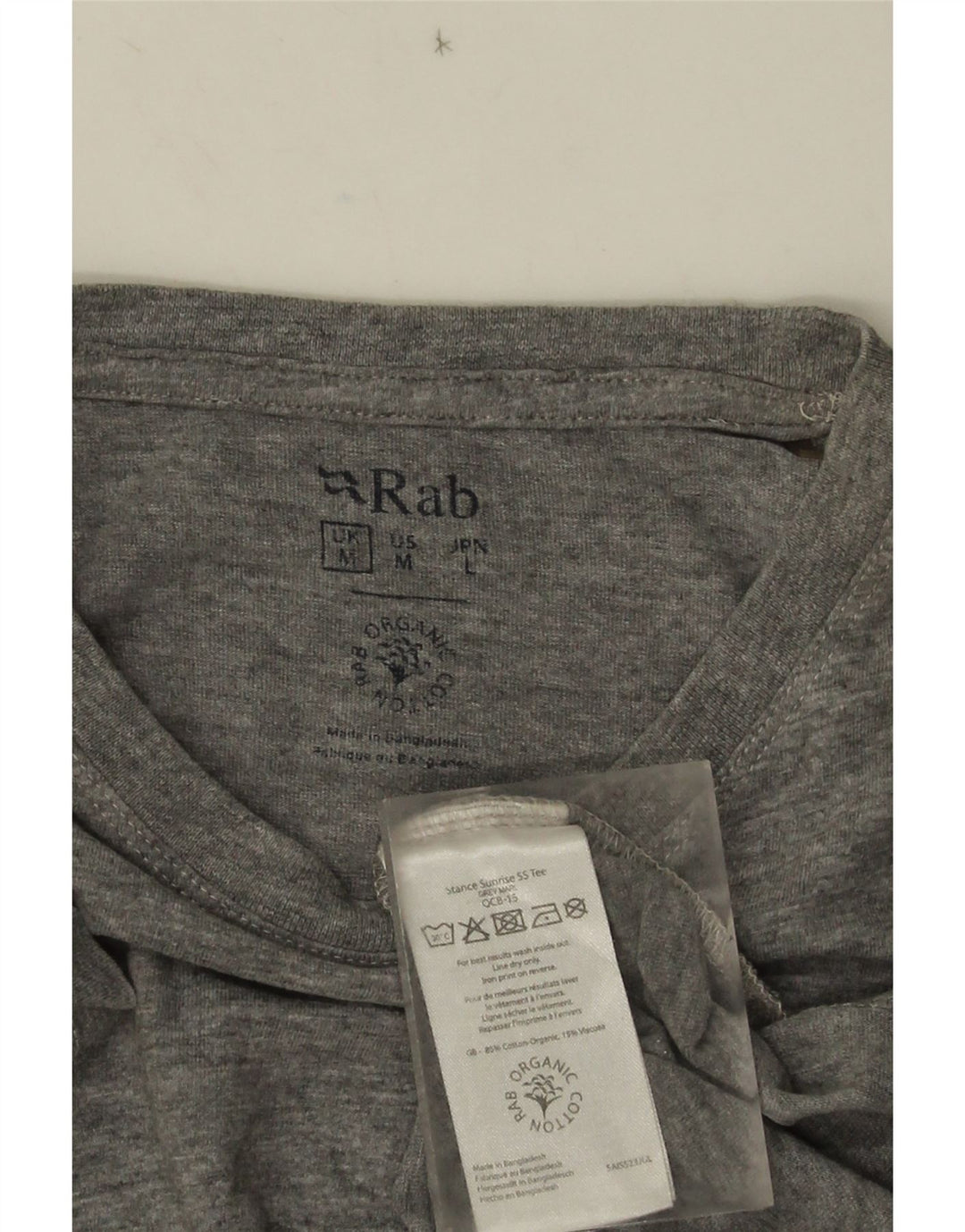 T-shirt grafica da uomo Rab Top in cotone chiazzato grigio medio