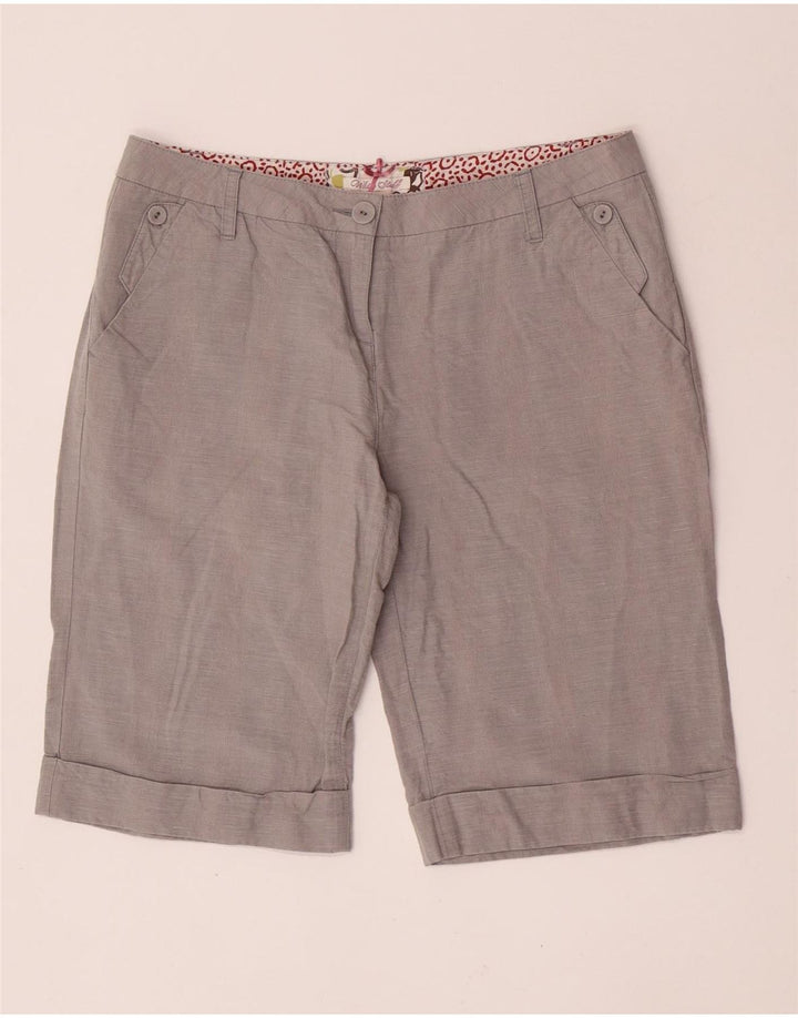 Pantaloncini chino da donna WHITE STUFF UK 14 Large W32 Lino grigio