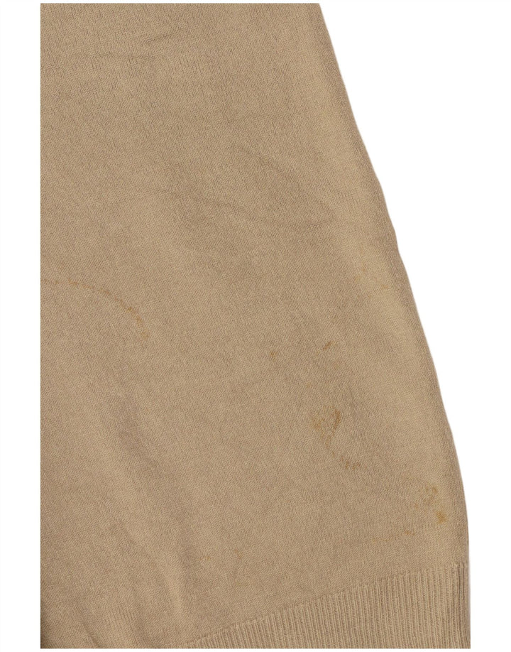 Maglione da uomo con scollo a V autografo Marks & Spencer piccolo acrilico beige