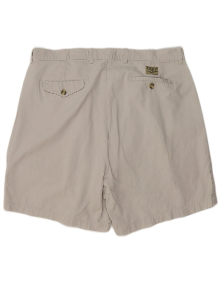 Pantaloncini chino con pegging da uomo Izod W38 XL in cotone grigio