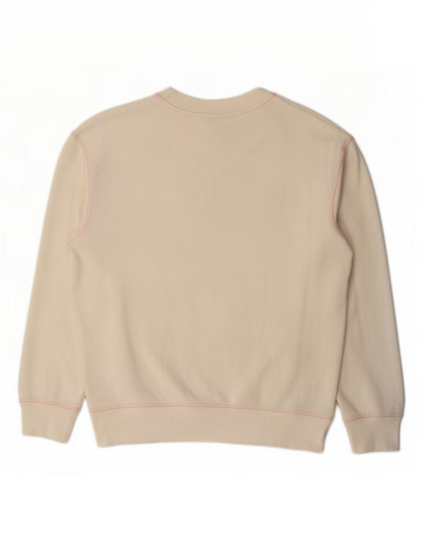 Levi's Donna Felpa Oversize Maglione UK 10 Piccolo Cotone Bianco Sporco