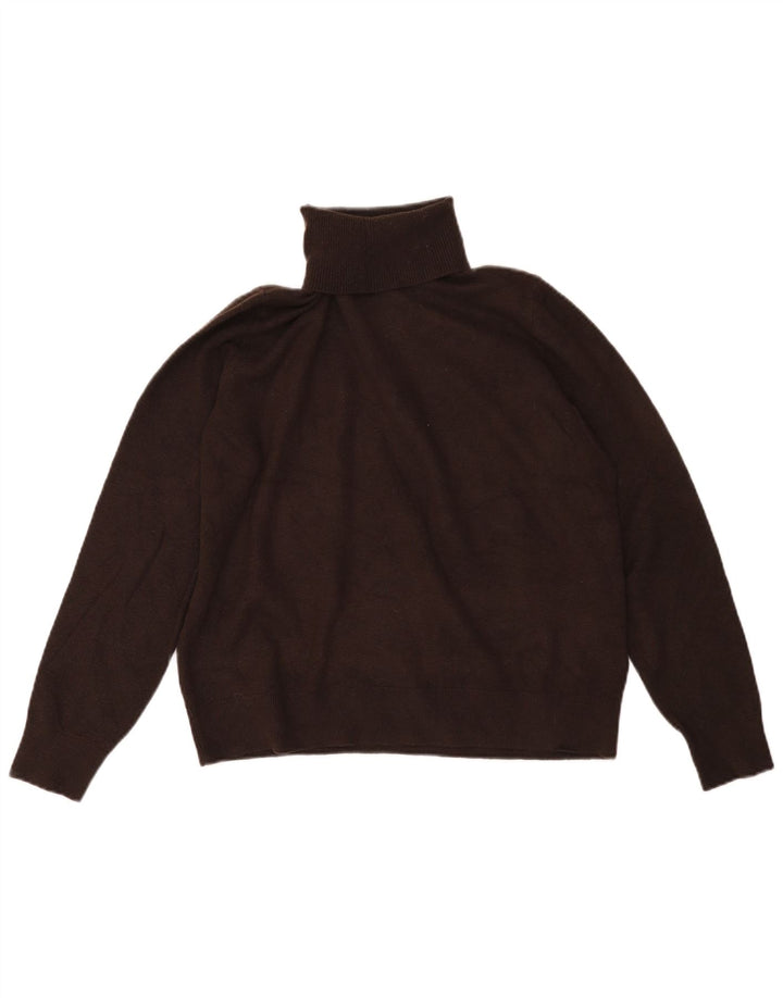 Maglione maglione a collo alto da donna Marks & Spencer UK 14 Marrone medio