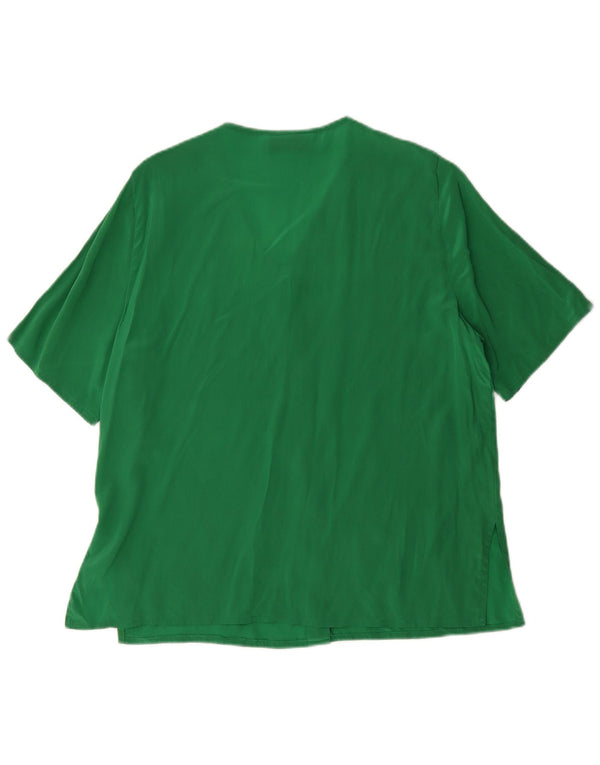 Roccobarocco Camicia a maniche corte da donna Camicetta UK 14 Large Verde