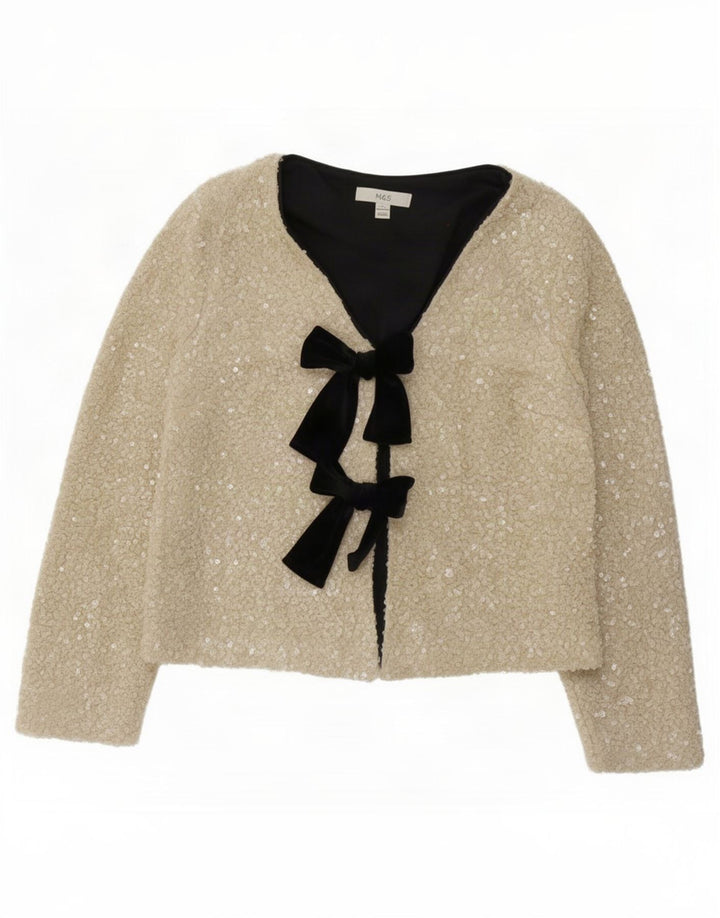 Giacca blazer oversize da donna Marks & Spencer UK 10 piccola bianco sporco
