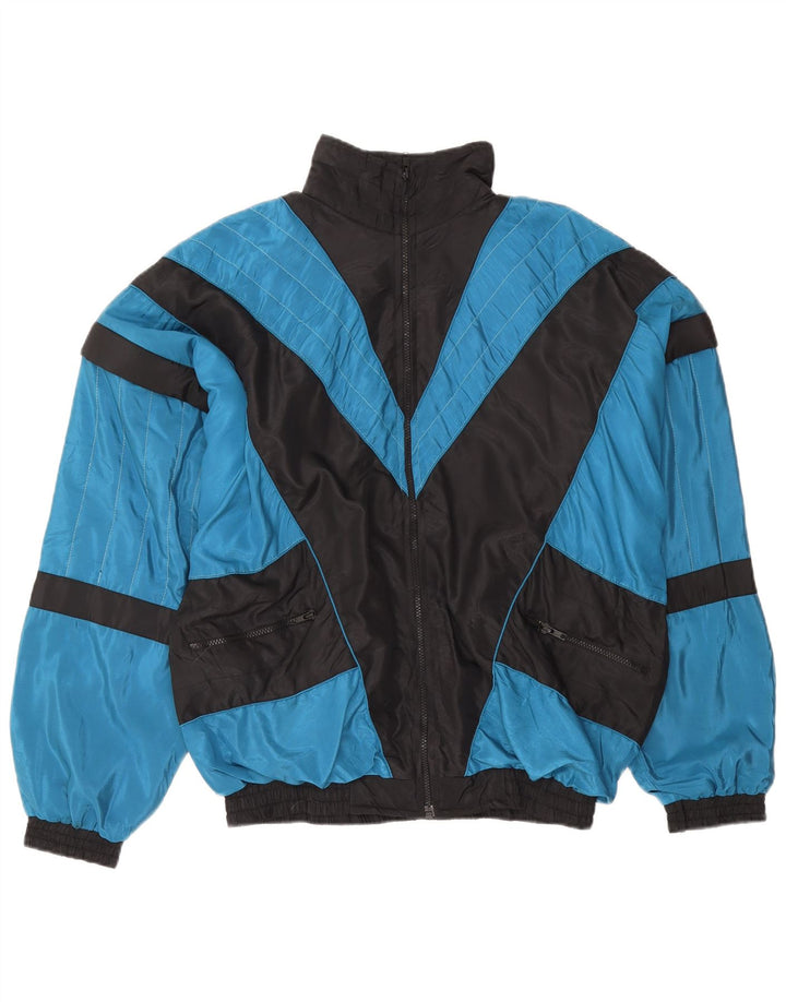Giacca da ginnastica vintage da uomo XL color block blu