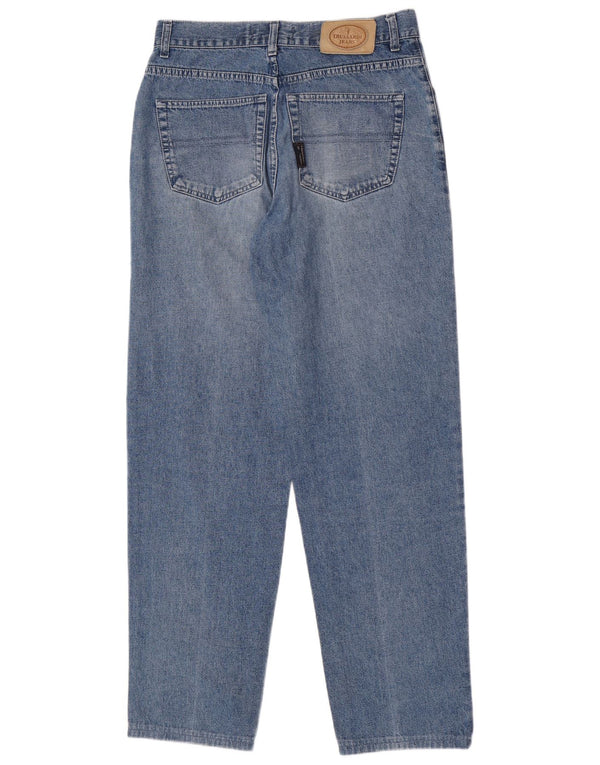 Jeans Trussardi Donna a Vita Alta Tapered IT 47 Large W33 L32 Blu Cotone