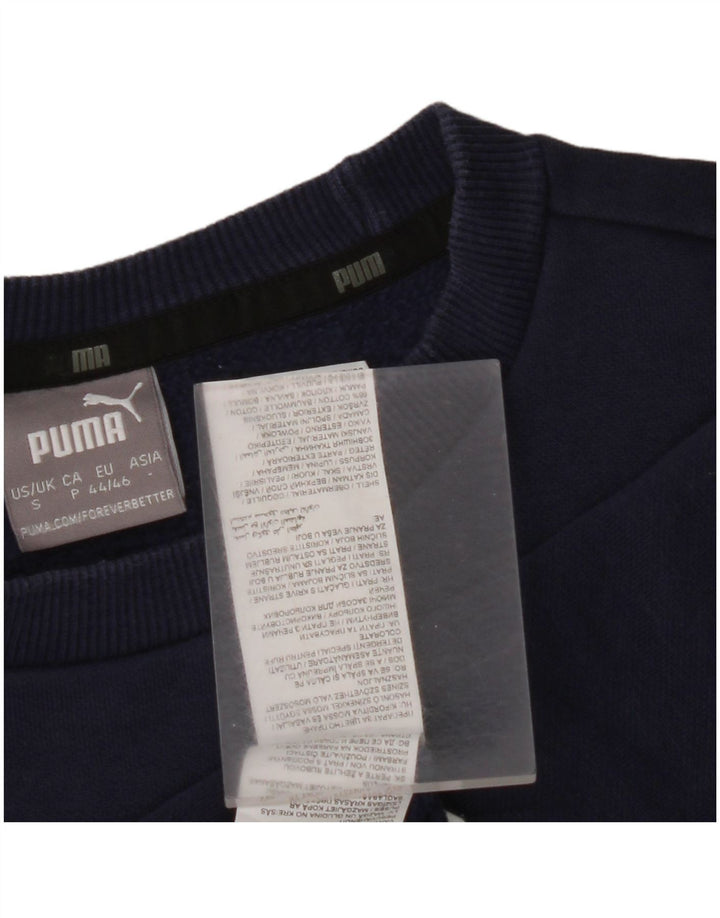 PUMA Felpa da uomo Maglione piccolo blu navy in cotone