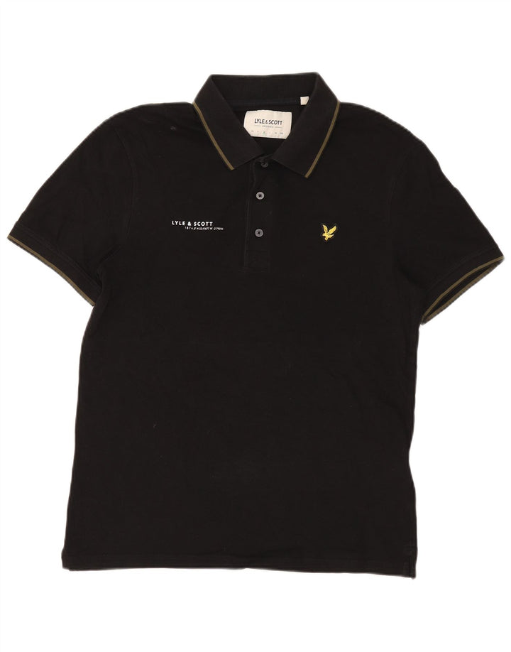 Polo da uomo Lyle & Scott in cotone nero medio