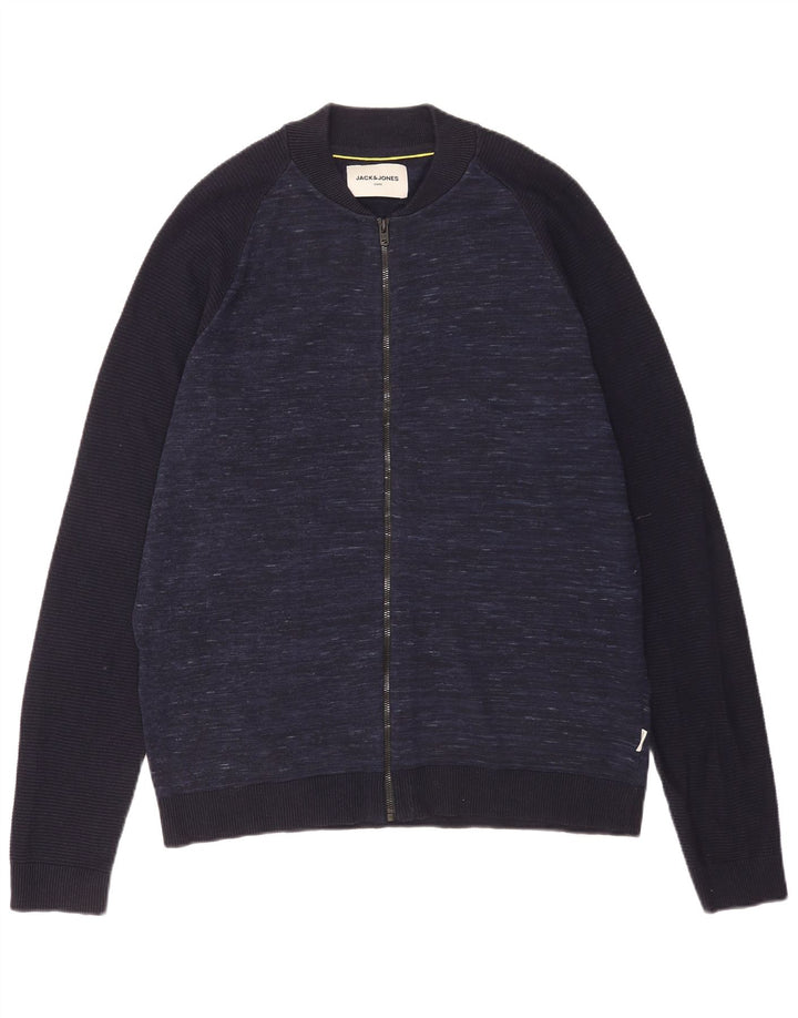 Maglione cardigan da uomo Jack & Jones XL blu navy screziato