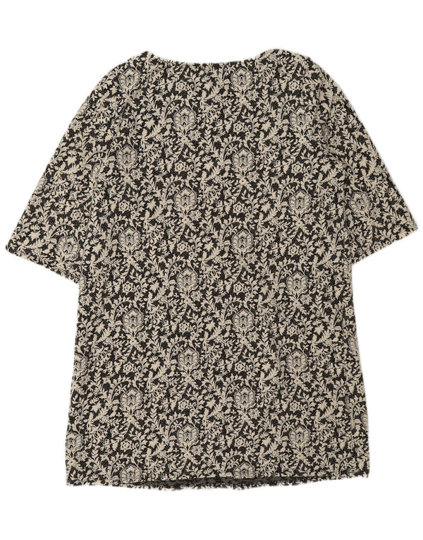 Abito a trapezio da donna Monsoon UK 16 Grande cotone floreale nero