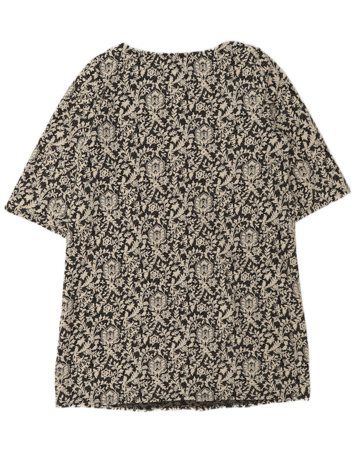 Abito a trapezio da donna Monsoon UK 16 Grande cotone floreale nero