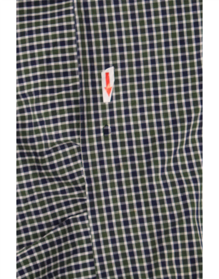 Camicia da uomo dal taglio classico Chaps in cotone a quadretti verde medio
