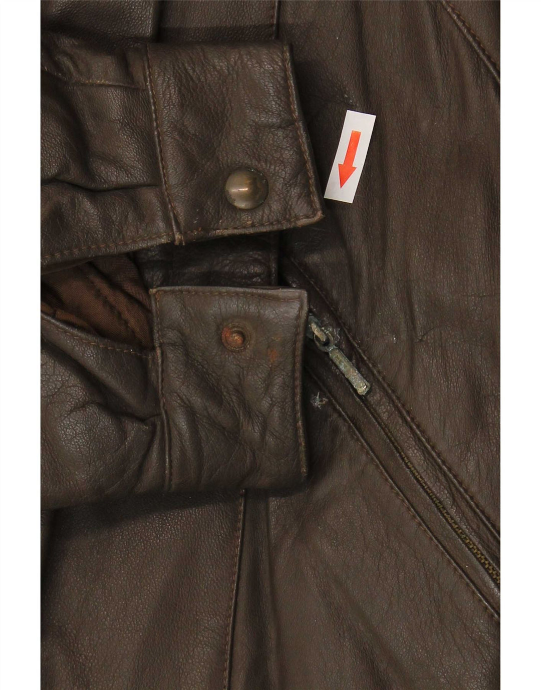 Giacca in pelle militare vintage da uomo IT 54 2XL Marrone