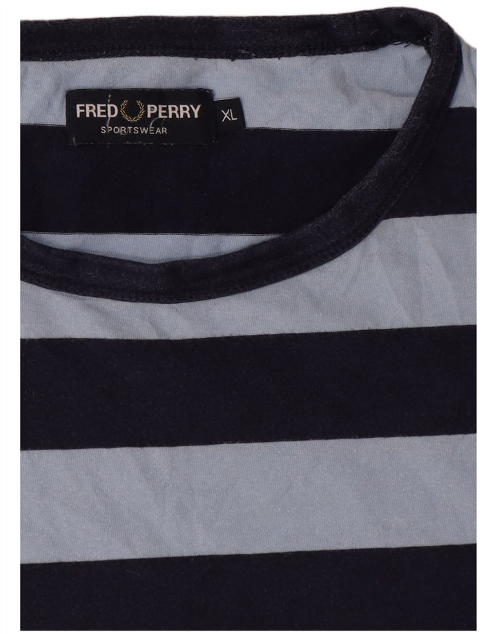 T-shirt da uomo Fred Perry Top XL in cotone a righe blu