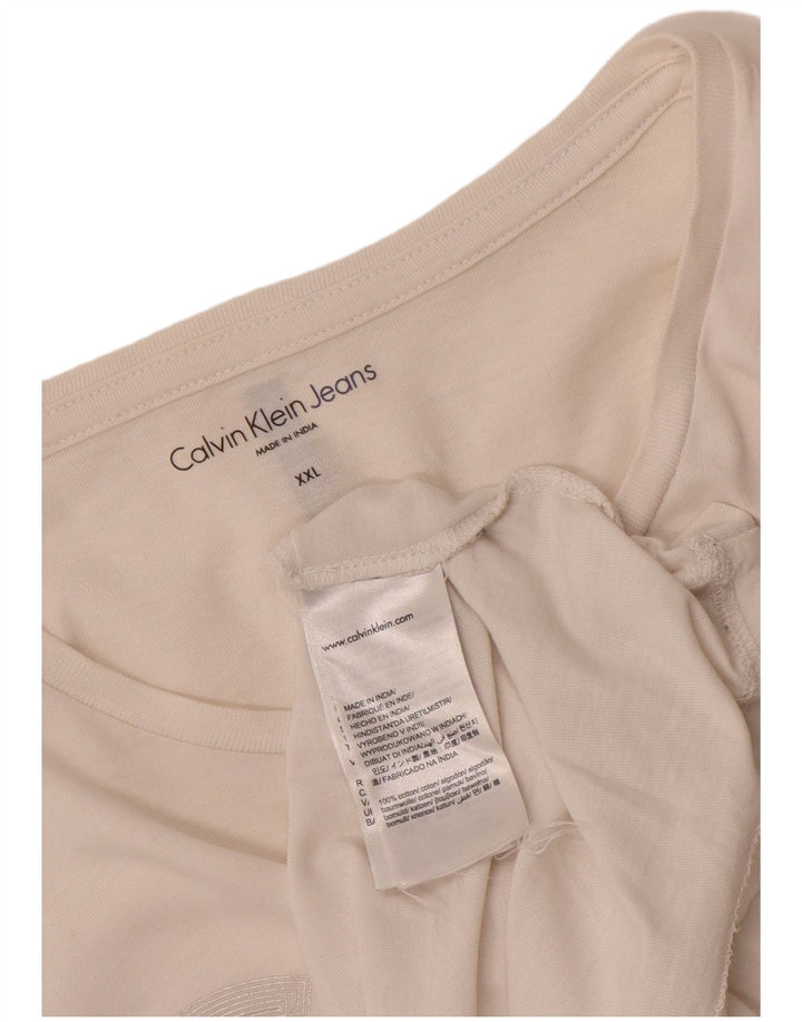 CALVIN KLEIN JEANS T-shirt grafica da uomo 2XL cotone bianco