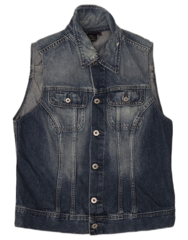 Gilet in denim da uomo Diesel UK 40 grande in cotone blu
