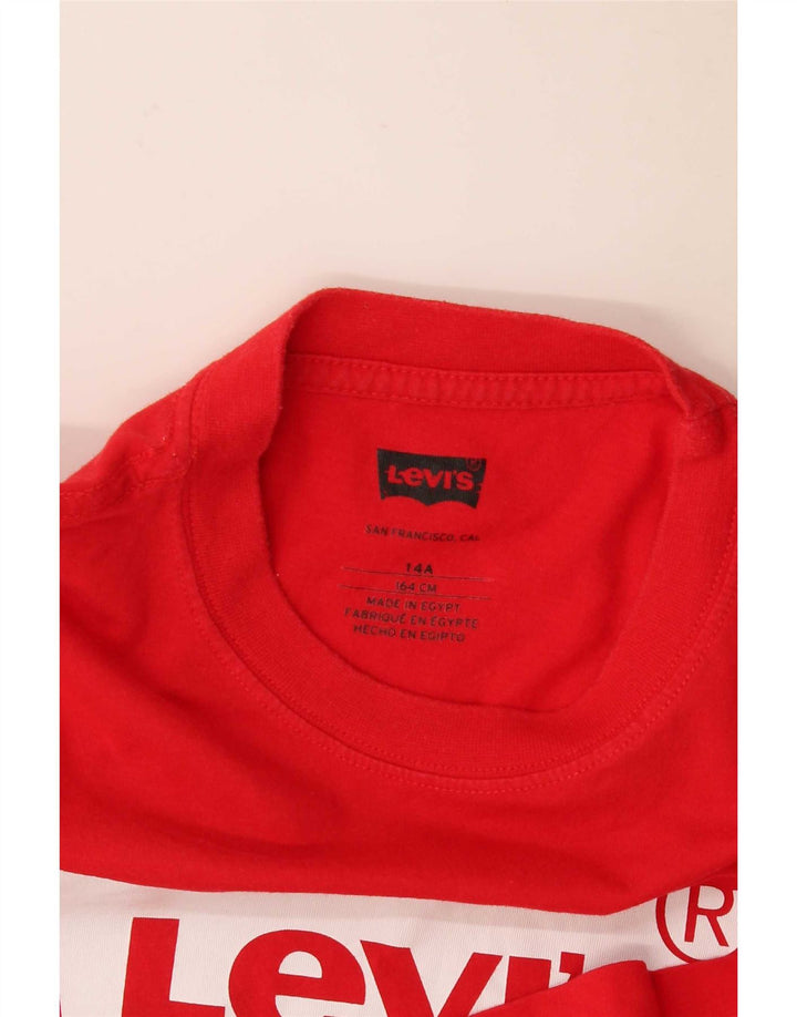 T-shirt grafica per ragazzi Levi's 13-14 anni rossa