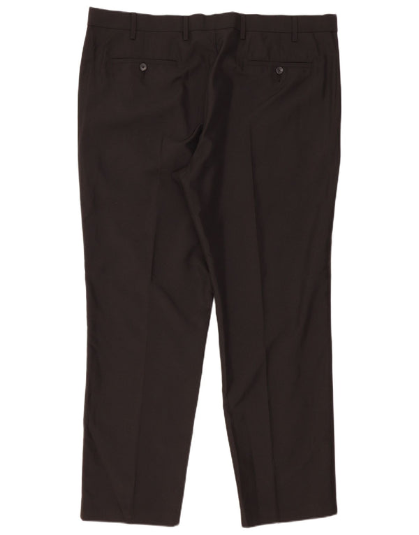 Pantaloni da abito dritti da uomo Marks & Spencer vestibilità regolare W42 L31 neri