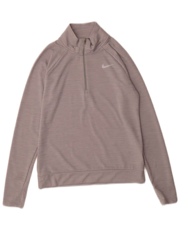 Top da tuta Nike da uomo con vestibilità regolare, collo con zip, XS, grigio, chiazzato, sportivo