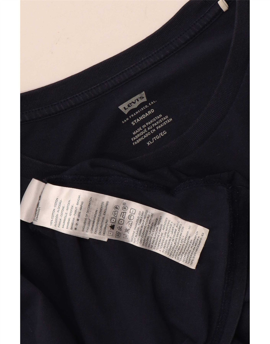 Levi's Maglia da uomo con vestibilità standard, manica lunga, XL, cotone blu navy