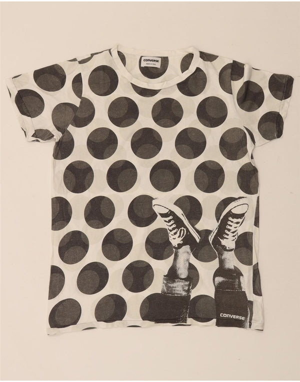 T-shirt grafica da uomo Converse Top grande in cotone maculato bianco