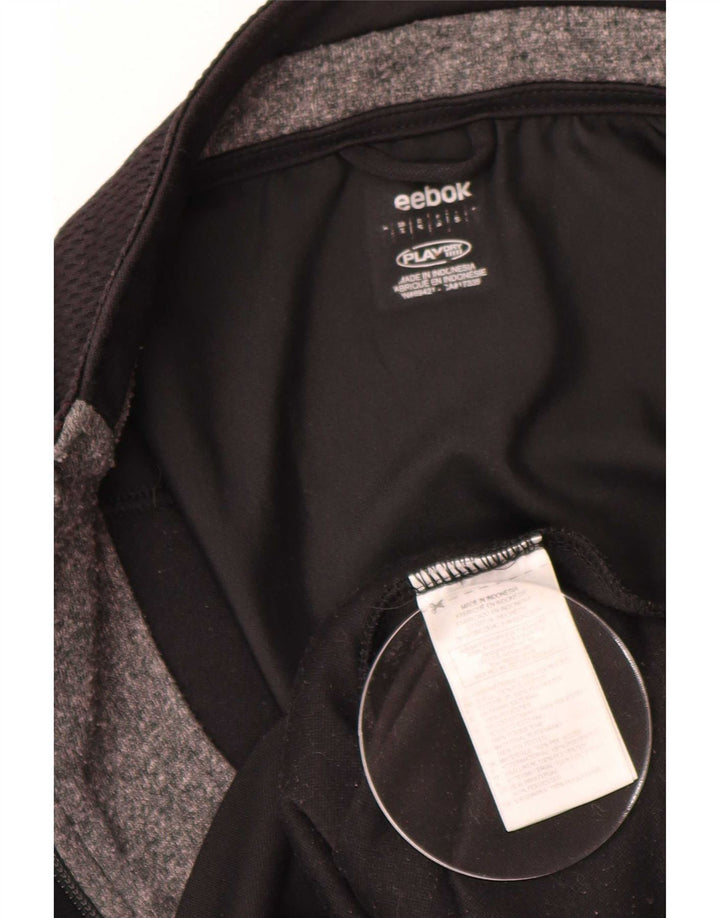 Giacca da ginnastica Reebok da uomo con grafica, piccola, in poliestere nero