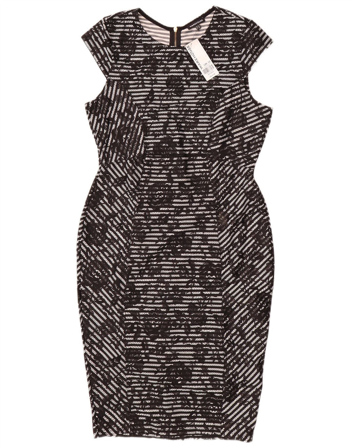 Abito aderente da donna Warehouse UK 12 Poliestere floreale nero medio