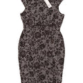 Abito aderente da donna Warehouse UK 12 Poliestere floreale nero medio