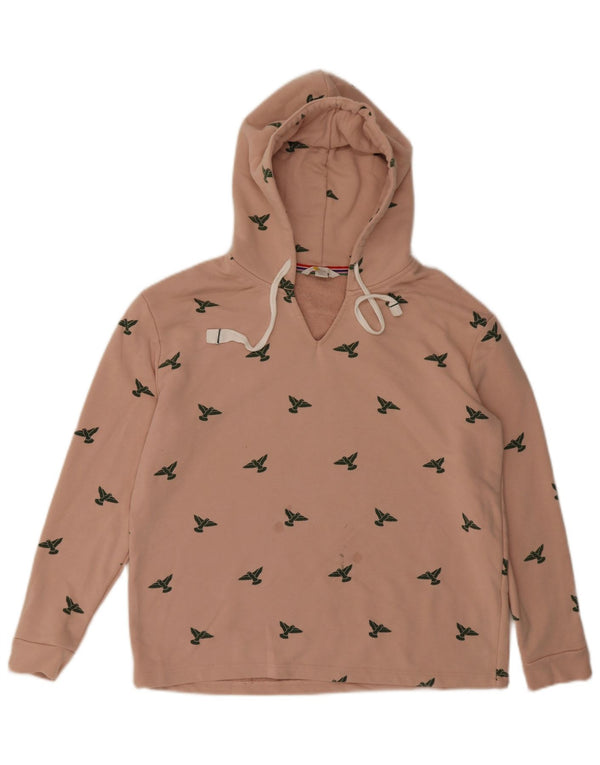 Boden Felpa con cappuccio grafica da donna UK 14 Cotone rosa medio