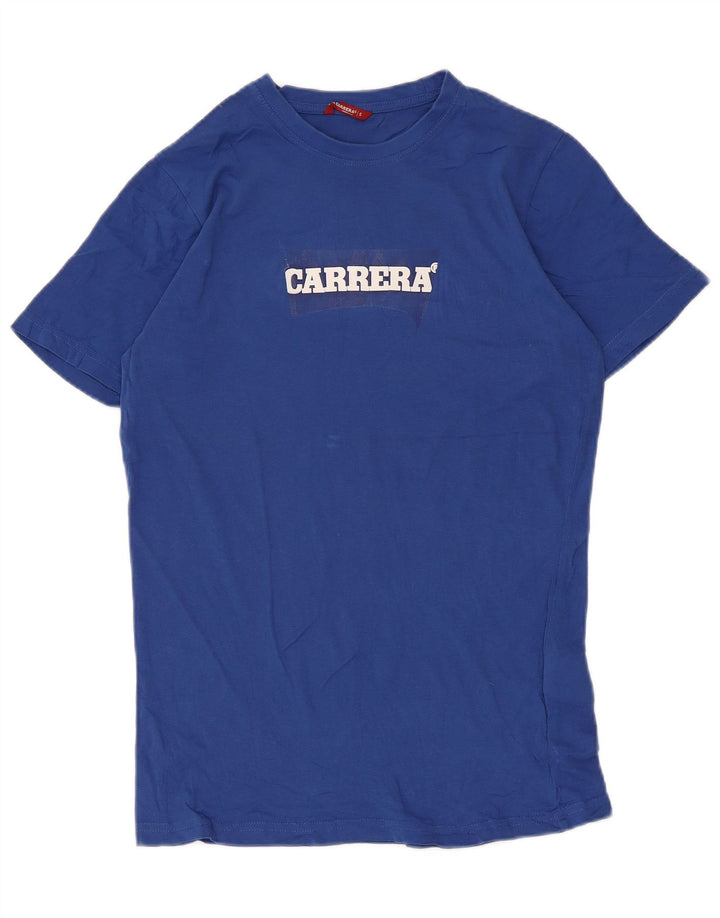T-shirt grafica da uomo Carrera Top piccola in cotone blu
