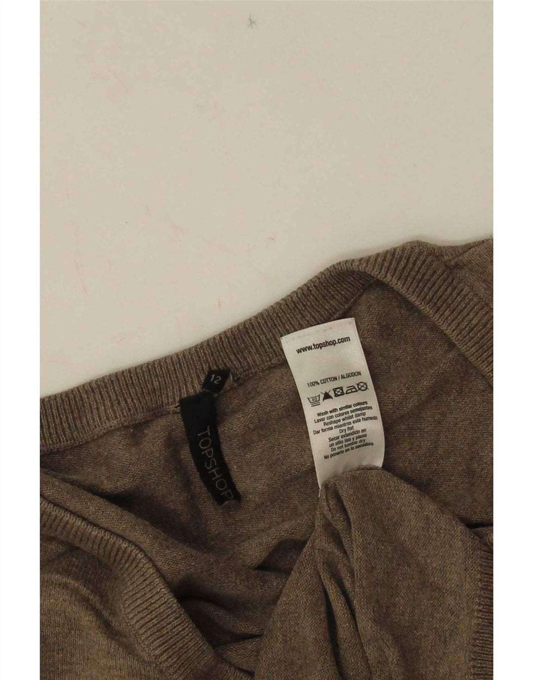 Topshop Maglione da donna con scollo a V UK 12 Cotone grigio medio