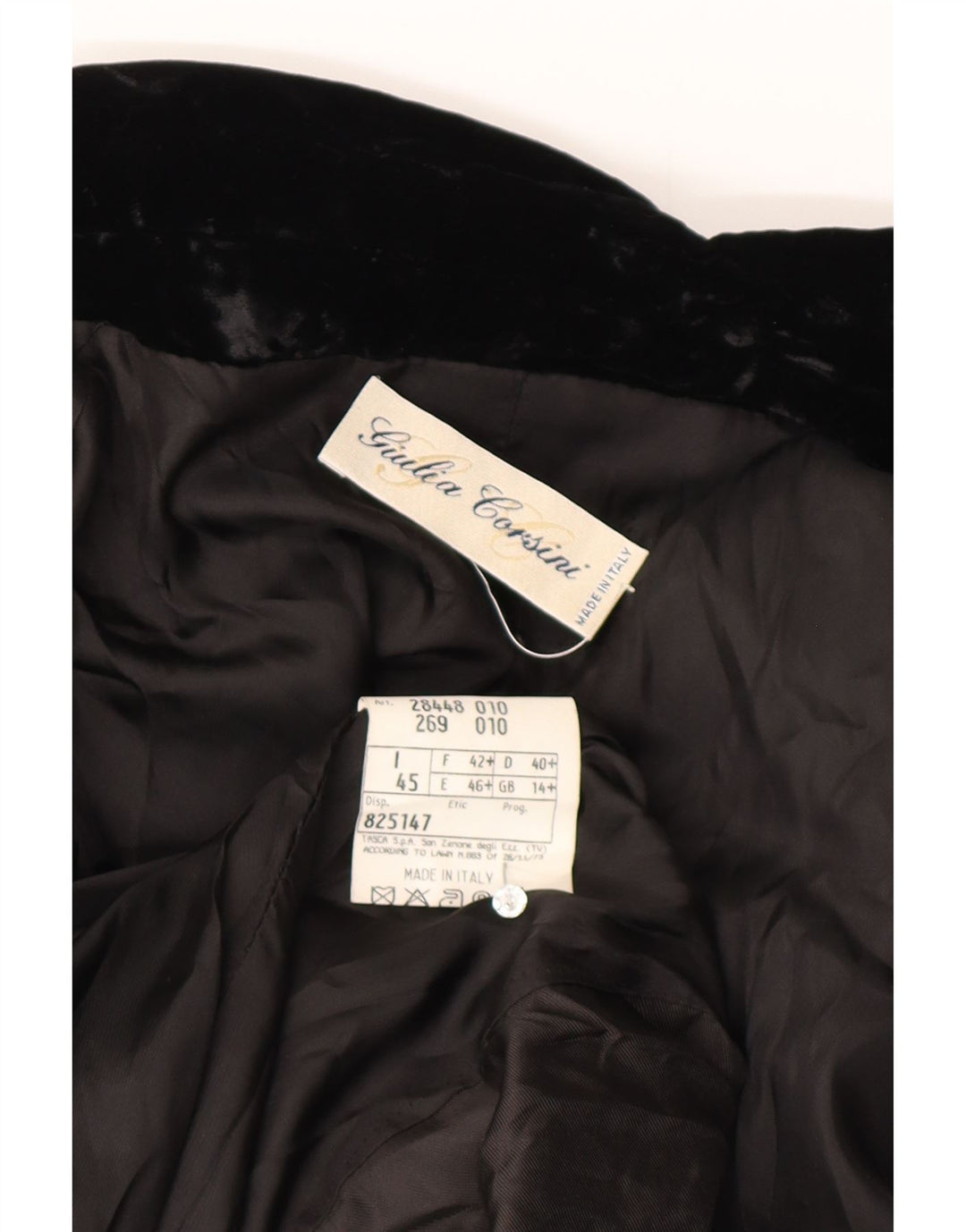 Giacca vintage da donna in velluto a 3 bottoni in velluto UK 14 grande in viscosa nera