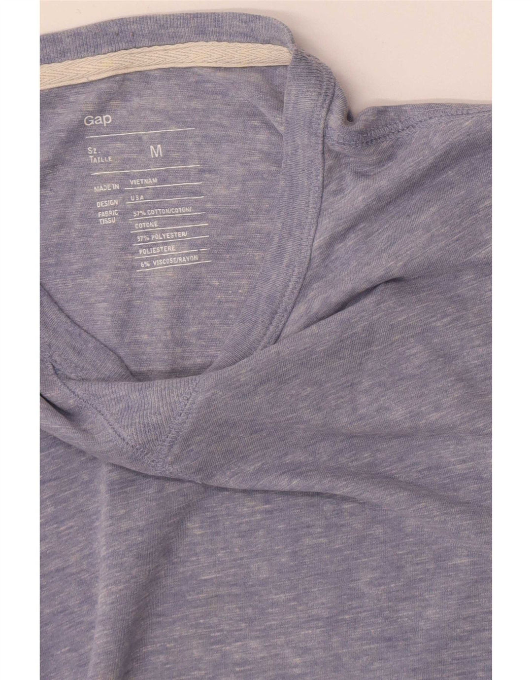 Gap Top da uomo a maniche lunghe in cotone screziato blu medio
