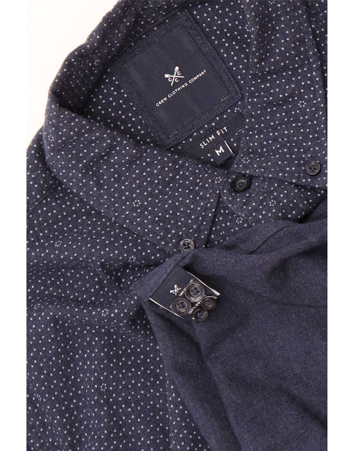Crew Clothing Camicia slim fit da uomo in cotone maculato medio blu navy
