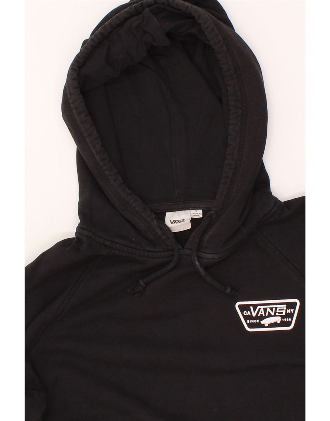 VANS Womens Hoodie Jumper UK 10 Small Black Cotton Vintage Vans and Second-Hand Vans from Messina Hembry 